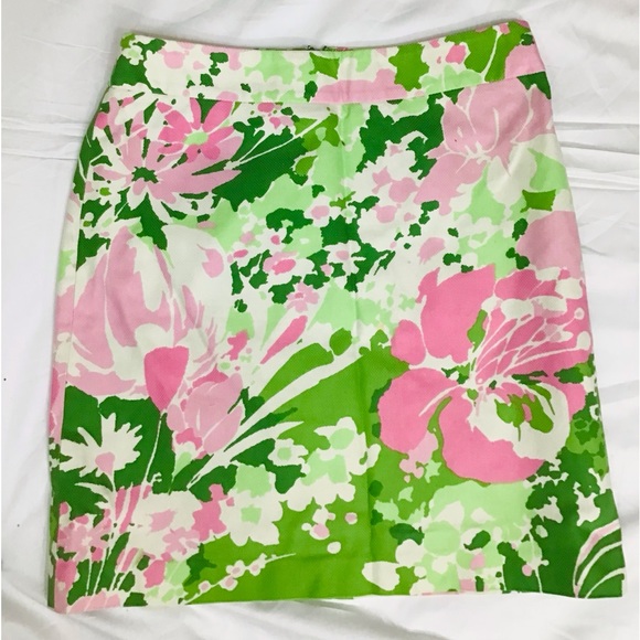 Talbots Pink and Green Pretty Skirt - Picture 4 of 8